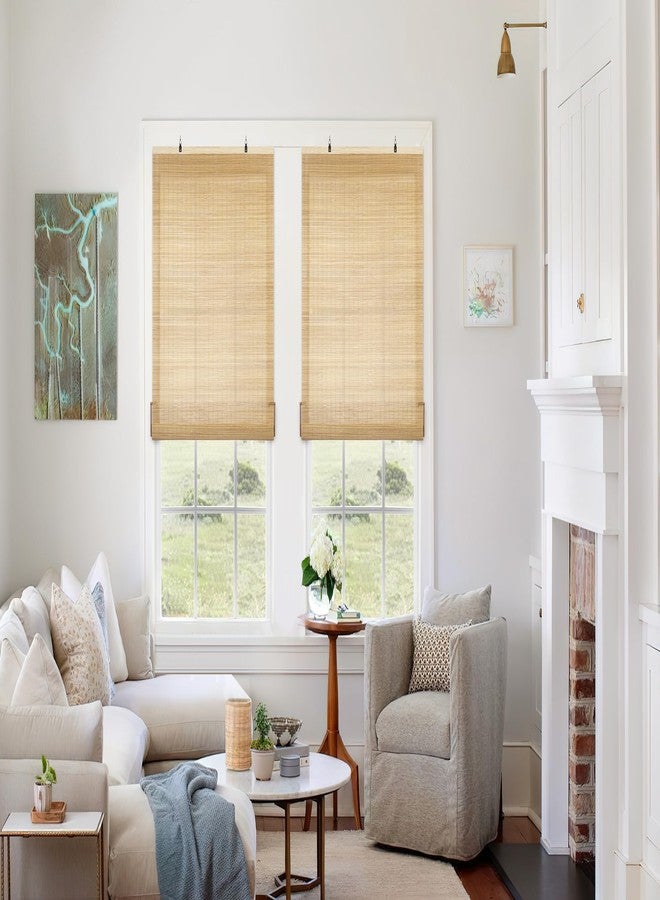 LazBlinds Cordless Bamboo Blinds, Roll Up Shades for Windows, Light Filtering Hanging Window Blinds, Bamboo Shades for Patio Indoor/Outdoor Porch, 23'' W x 72'' H, Carbonized - Image 4